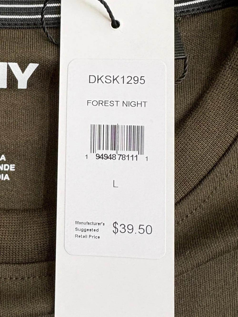 DKNY Olive Green Short Sleeve Crewneck Tee